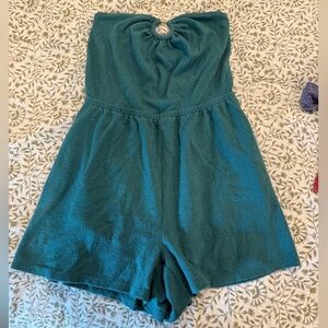 Teal Beach Coverup Jumpsuit